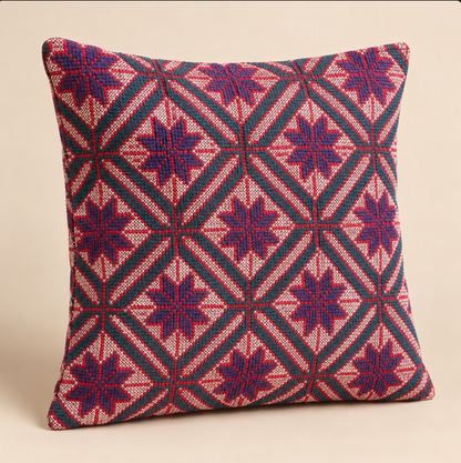 Vintage Kantha Embroidered Cushion Cover