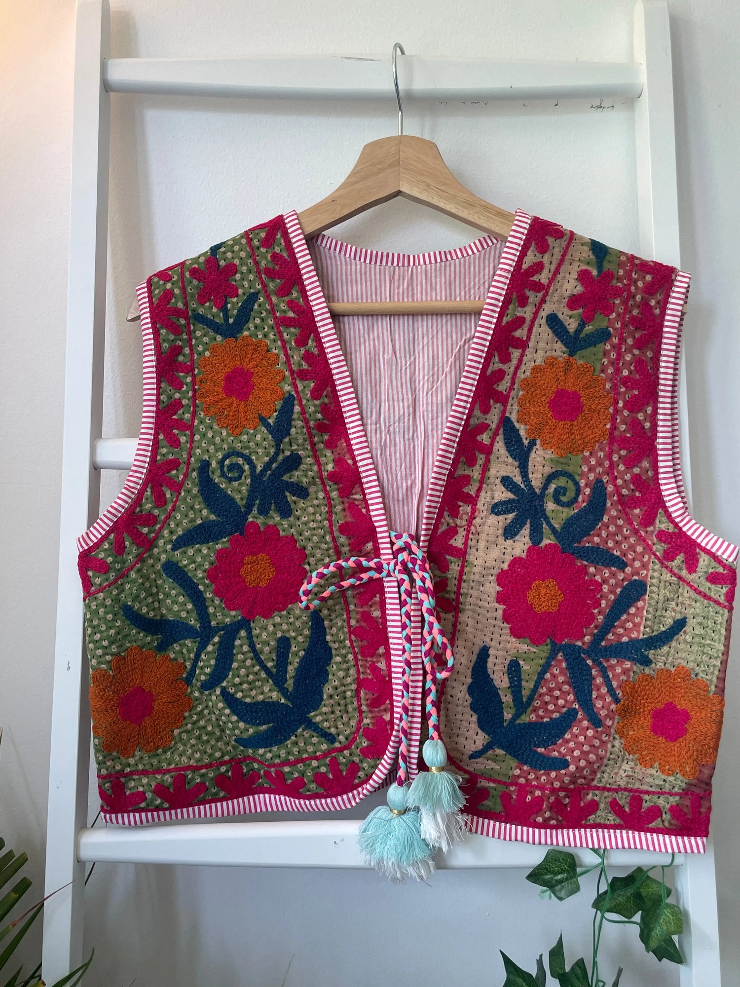 Vintage Suzani Kantha Vest Artofakind
