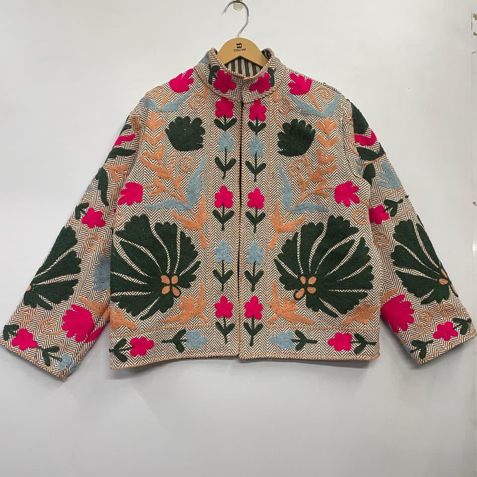 Suzani jacket on a hanger