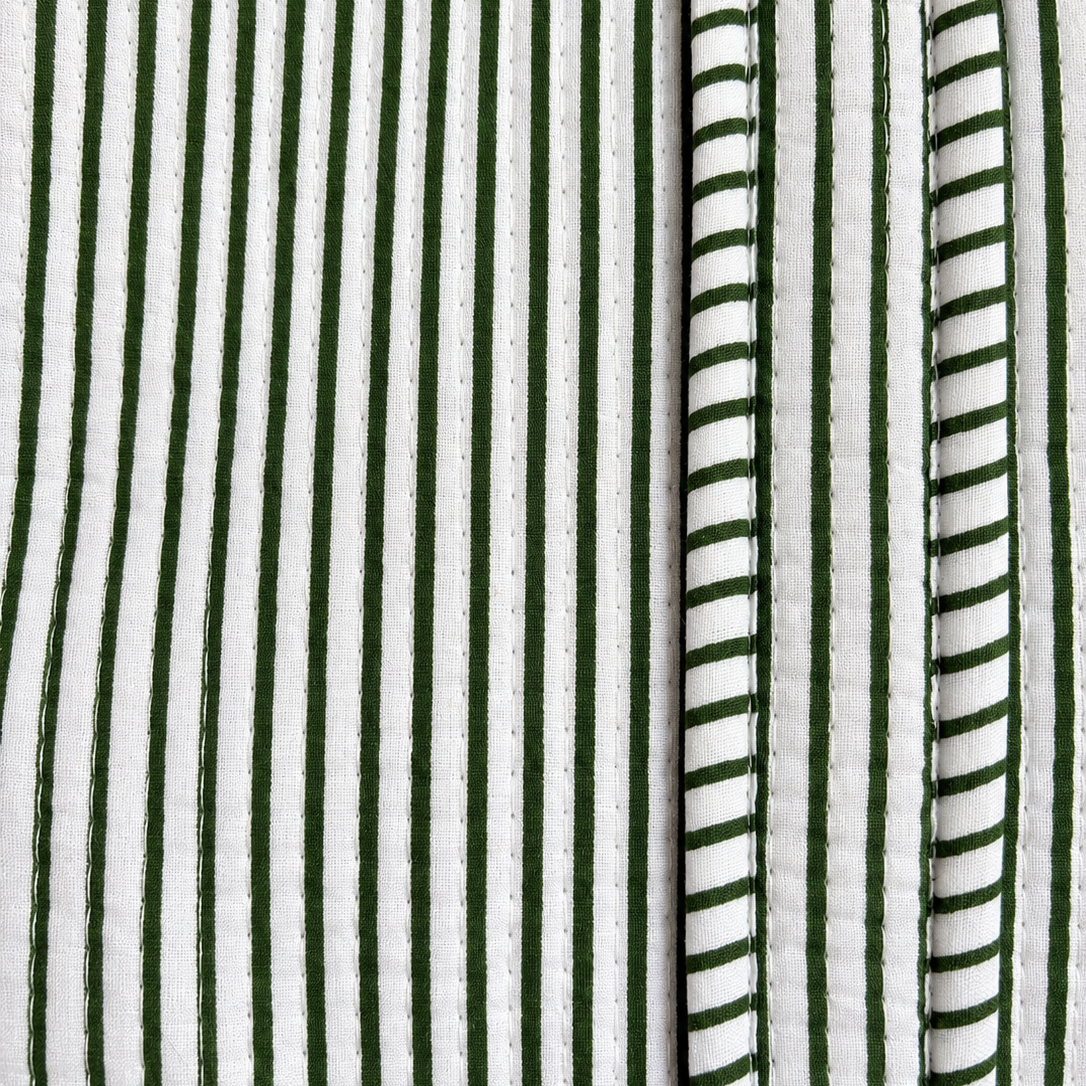 Cotton quilted striped tote bag