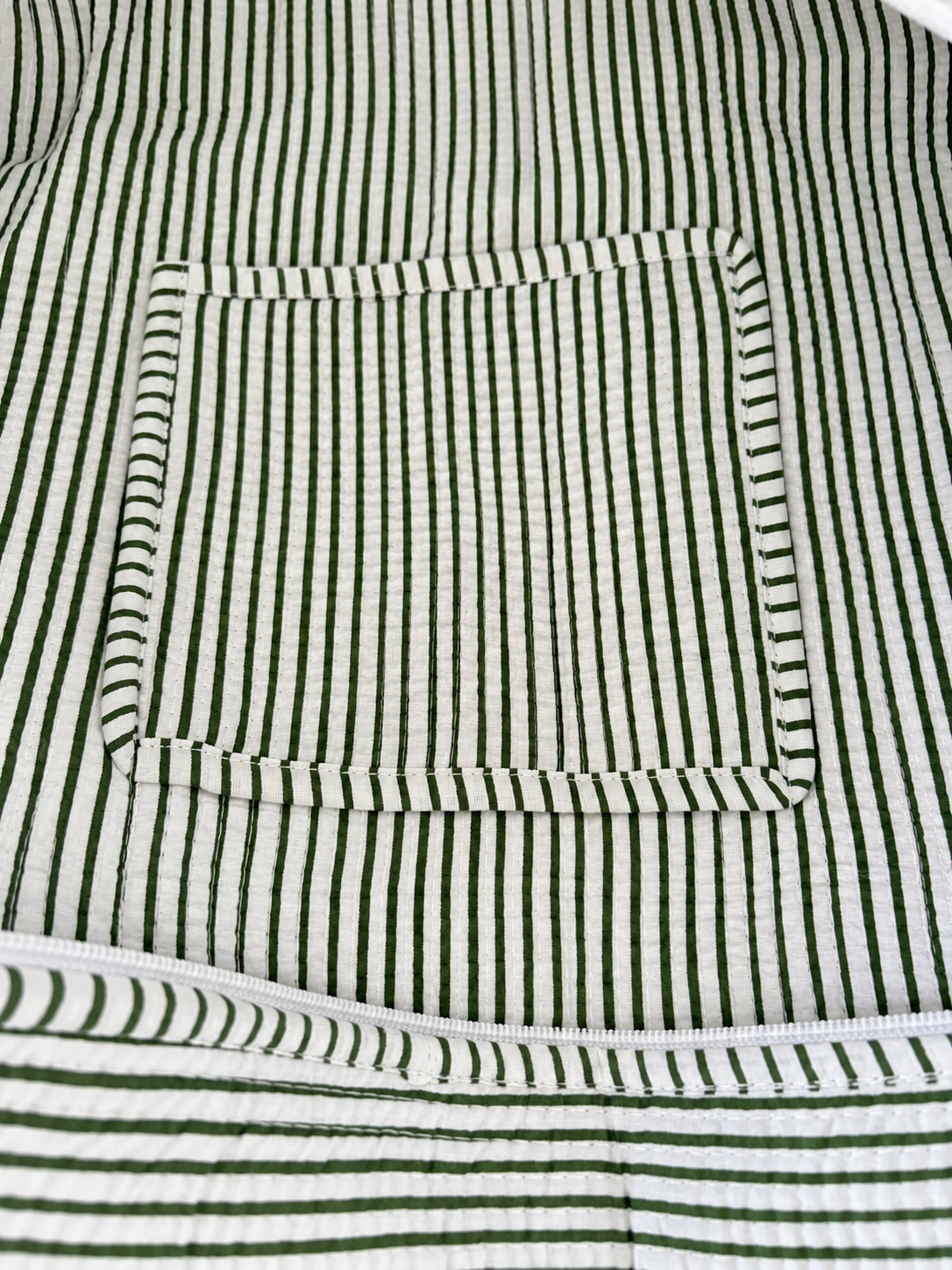 Cotton quilted striped tote bag