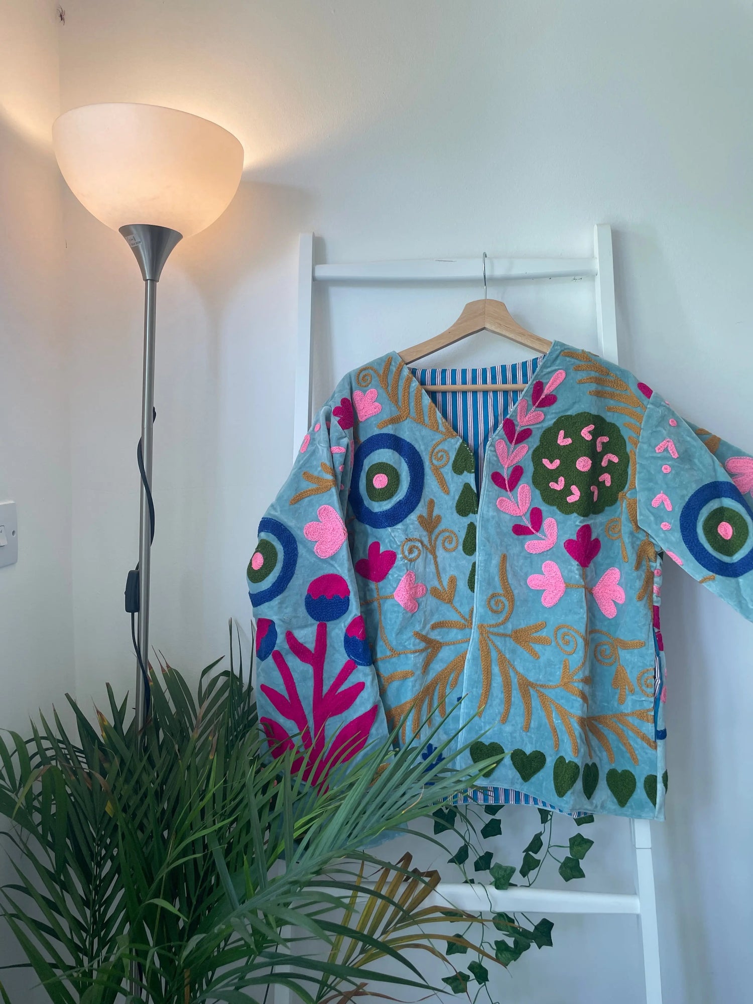 Velvet Suzani Embroidery Jacket Artofakind