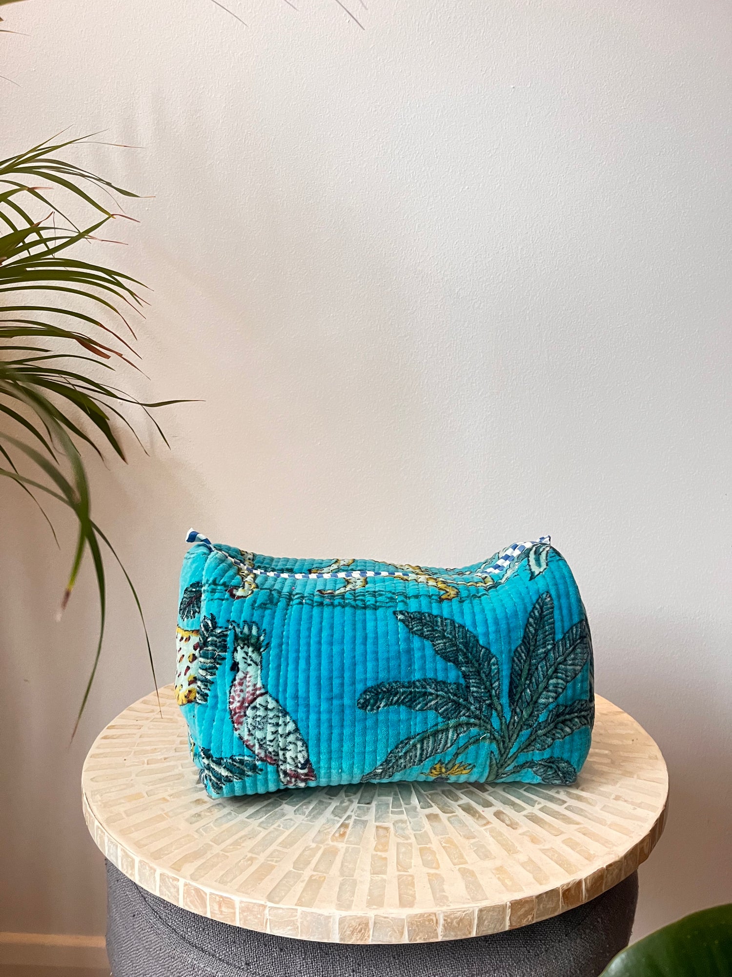 Velvet Quilted Toiletry Pouches