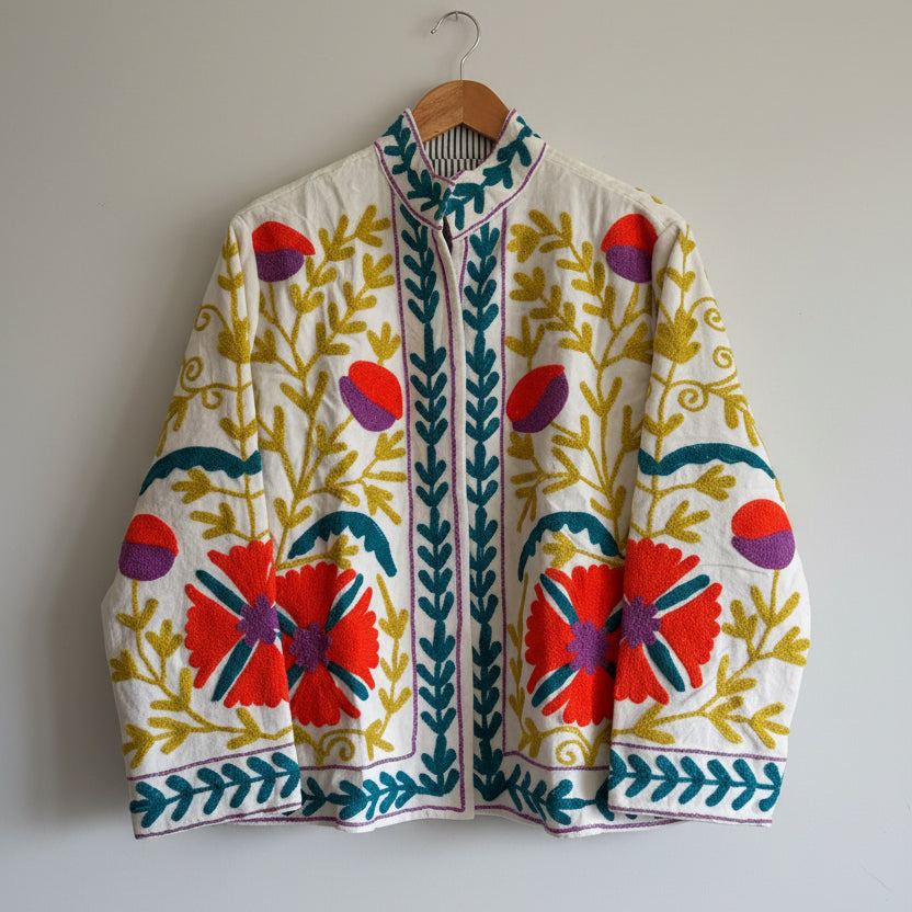 Suzani jacket on white background