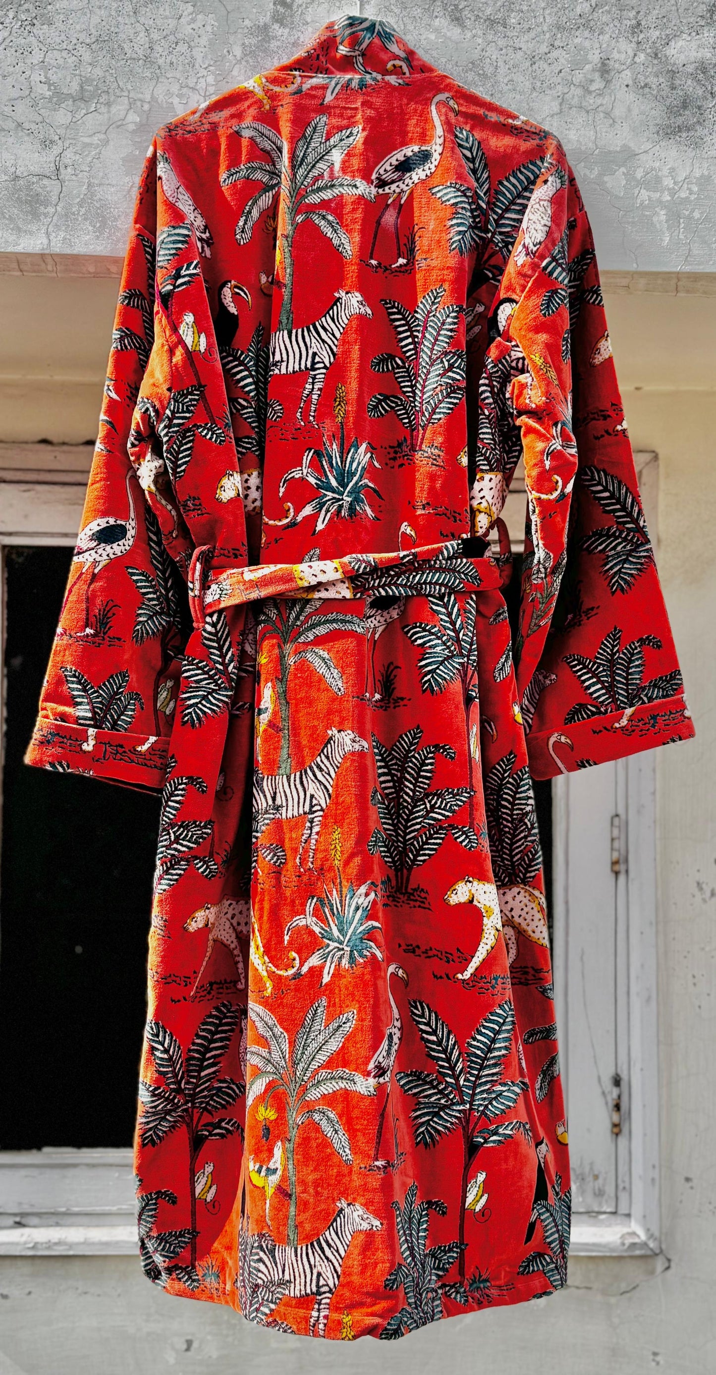 Jungle Print Velvet Bath Robes