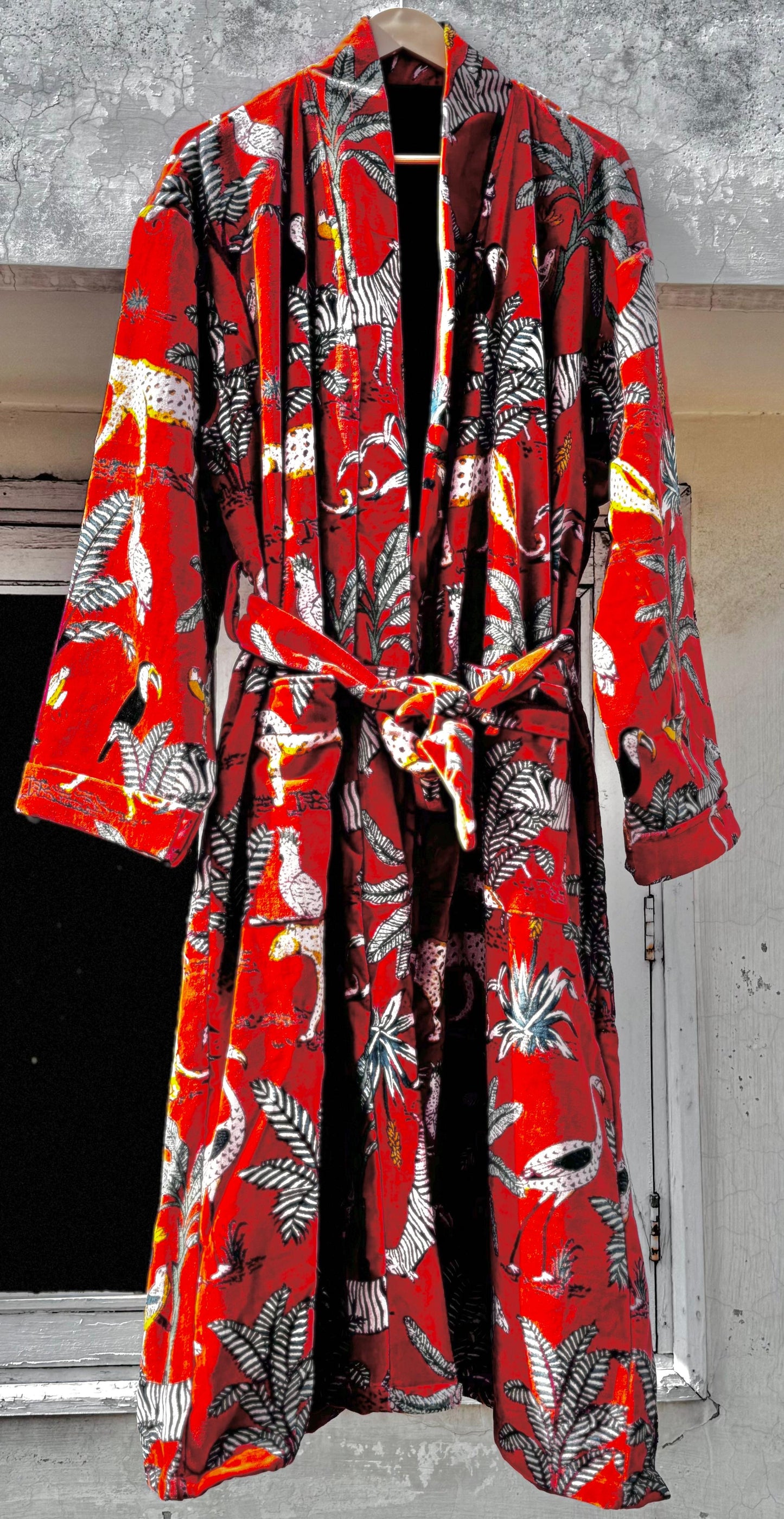 Jungle Print Velvet Bath Robes